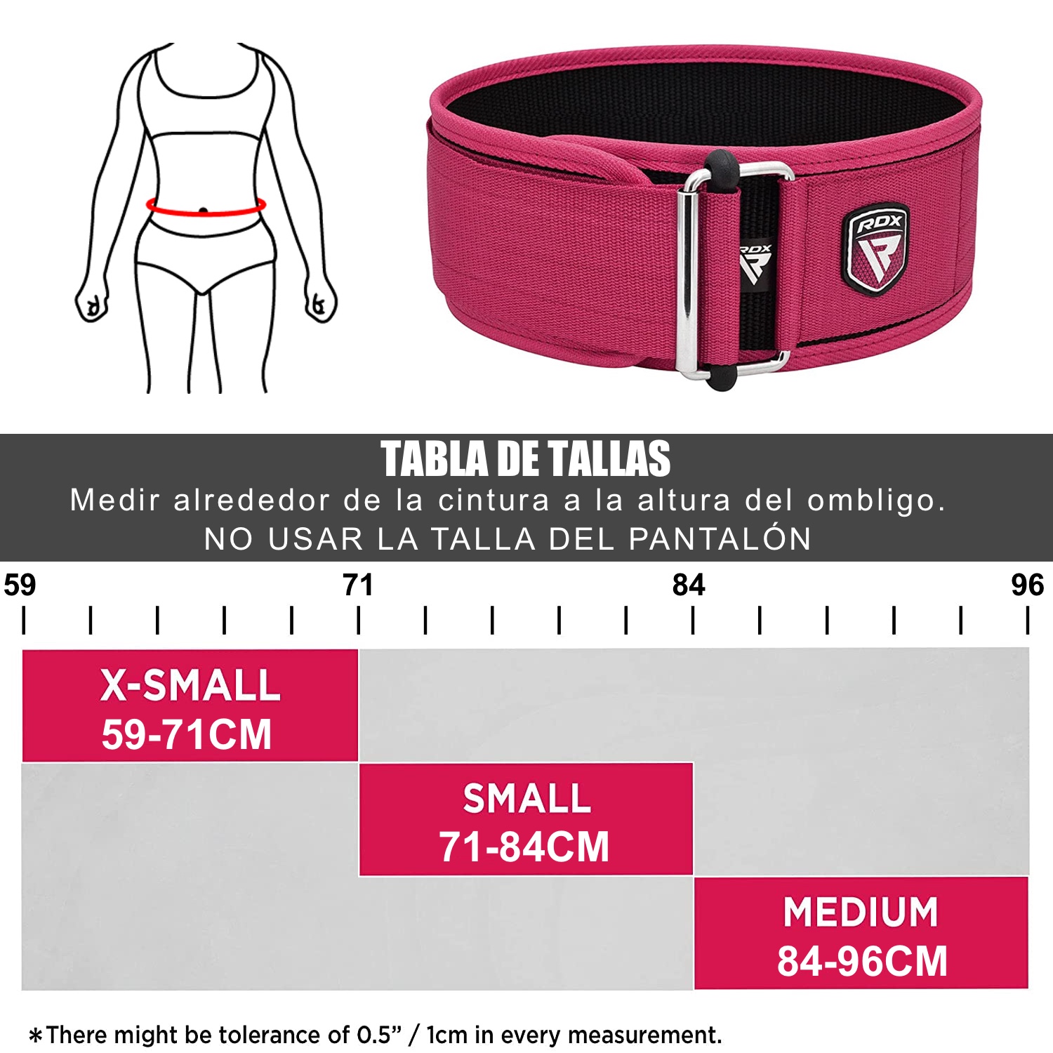 Tabla de tallas cinturón Rdx
